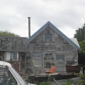 Natice carvings on a home